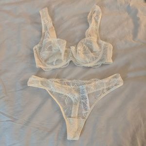 Calvin Klein Black lace bra and panty set